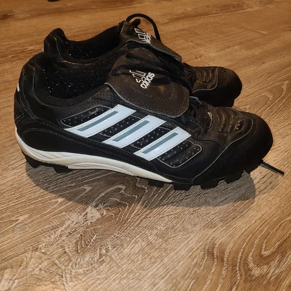 Adidas Softball Cleats Black Athletic Shoes Size 9 - Picture 2 of 8